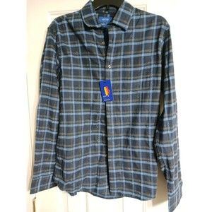 NWT Men's Apt. 9 Seriously Soft Flannel Shirt Size M Blue Medium
